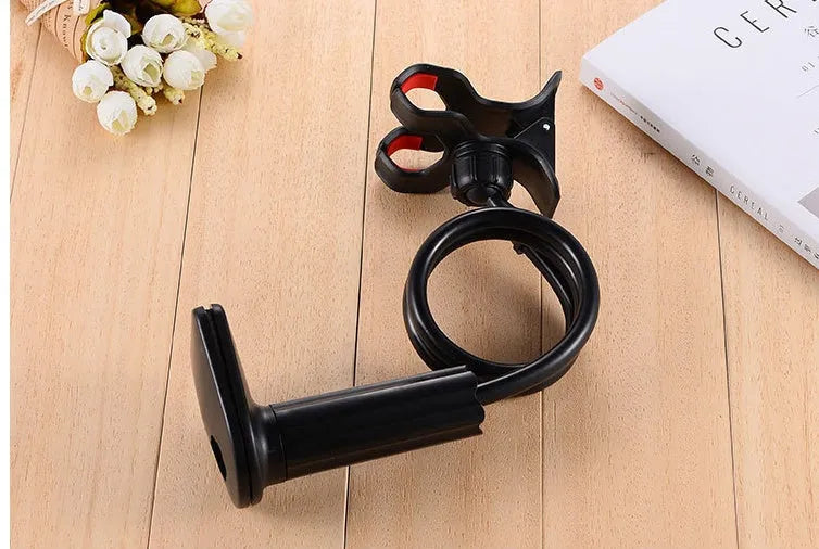 Universal lazy bracket tablet mount holder in black or white with 100cm or 70cm stretch length and 18cm by 25cm bag