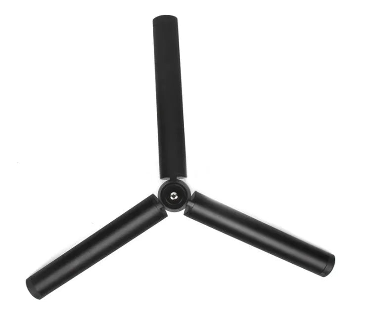 Black aluminium mobile tripod stabiliser compatible with Apple iPhone for handheld photography