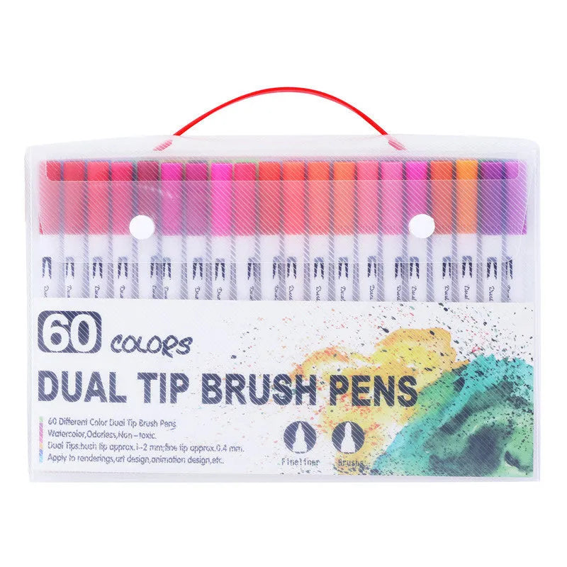 Set of watercolour pens in plastic casings suitable for painting and promotional giveaways