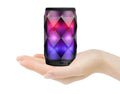 Black crystal diamond cut Coca-Cola can Bluetooth speaker lantern with colourful LED lights illuminated.