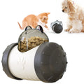 ABS dog treat leaking toy with wheel and quacking sound, available in blue, pink, green, yellow, and black