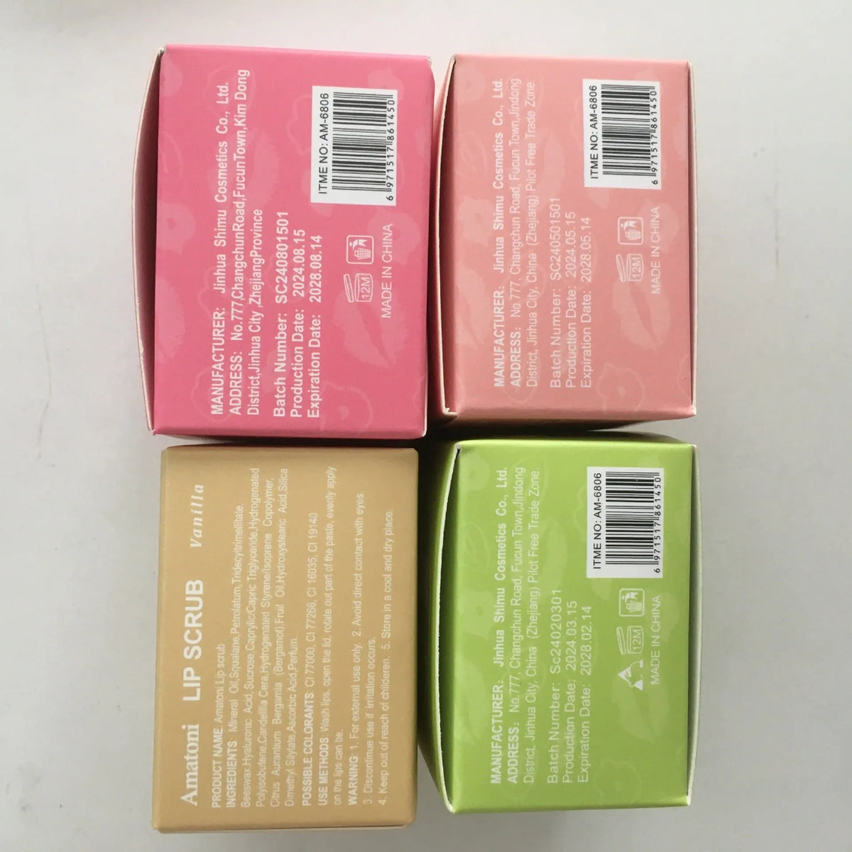 Amatoni 30g fruit flavour lip scrub cream in coconut, raspberry, vanilla or watermelon