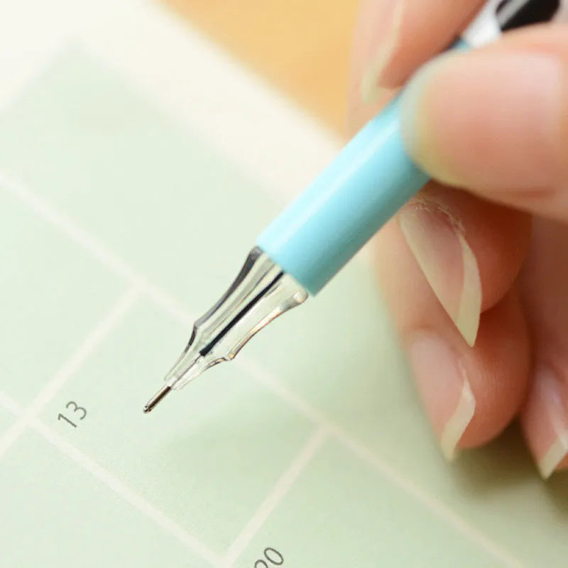 Cow pattern gel pen with 0.38mm tip showing twelve different colour options for office use