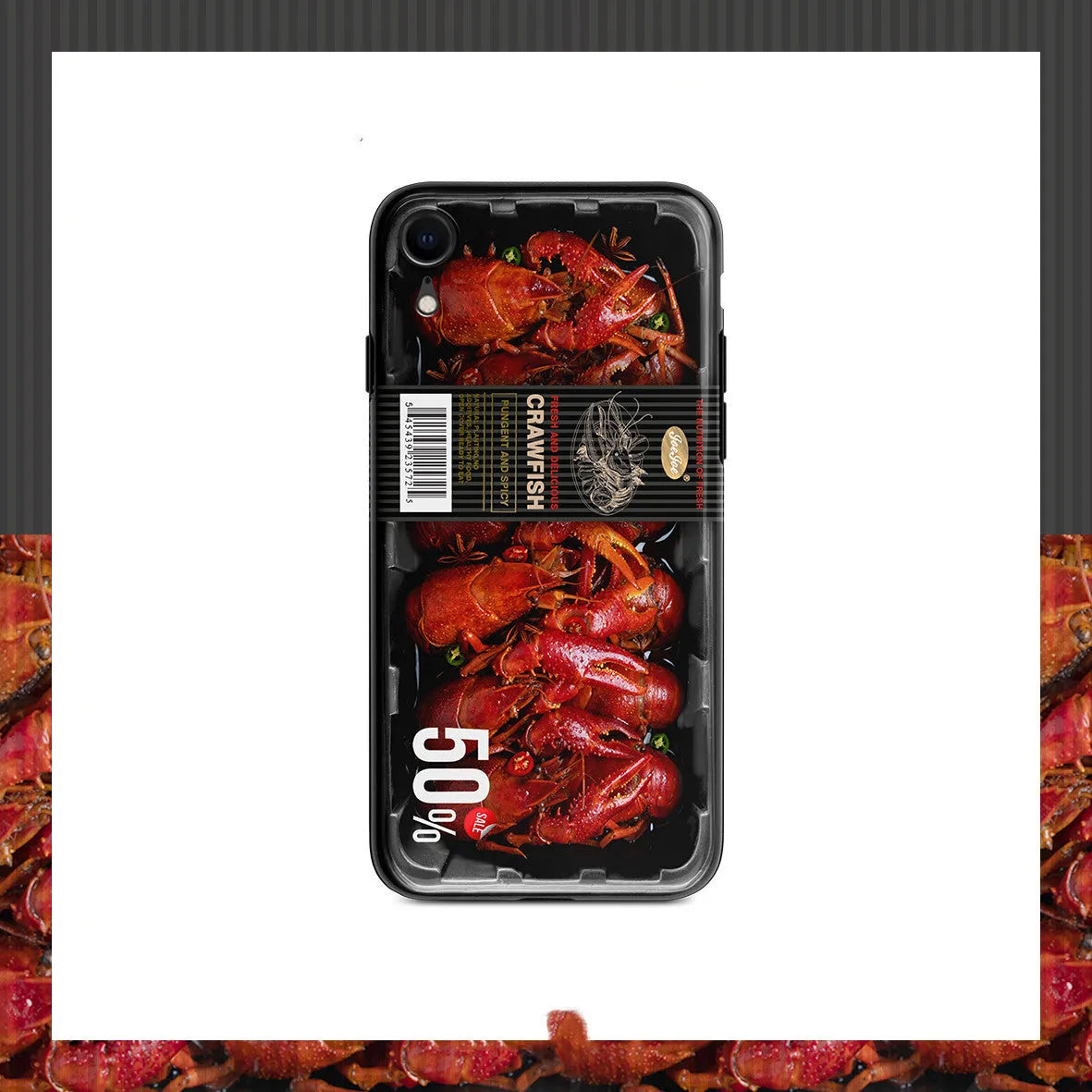 Crayfish TPU phone case for iPhone and Huawei models, original pseudo-style Europe America design, protective cover