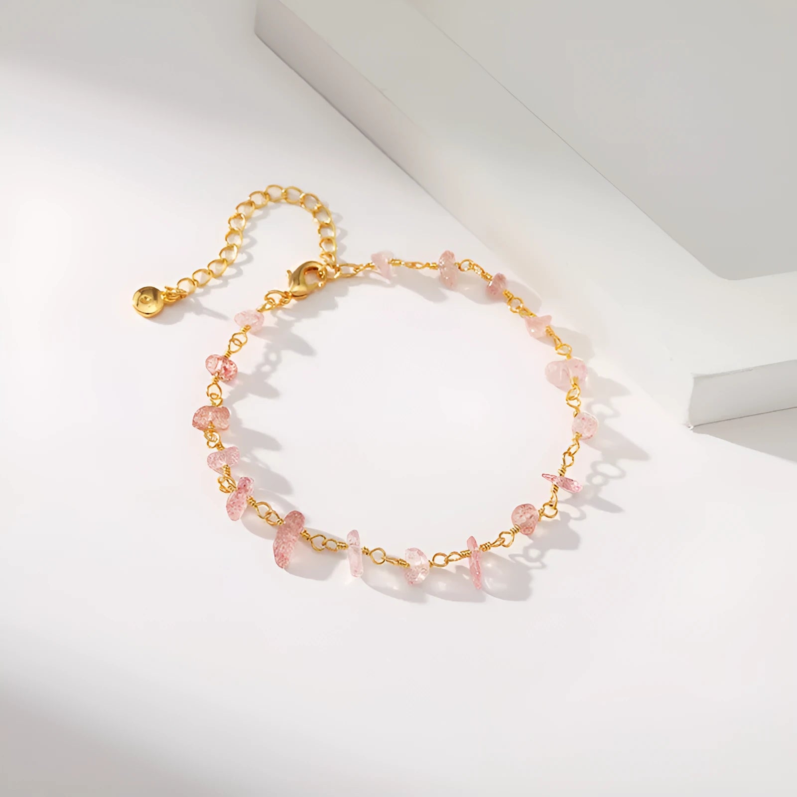 Irregular natural gravel turquoise bracelet in 18K copper geometric design with crystal embellishments