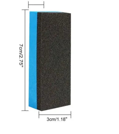 Car iron remover spray bottle in 30ml and 100ml sizes with blue square sponge applicator
