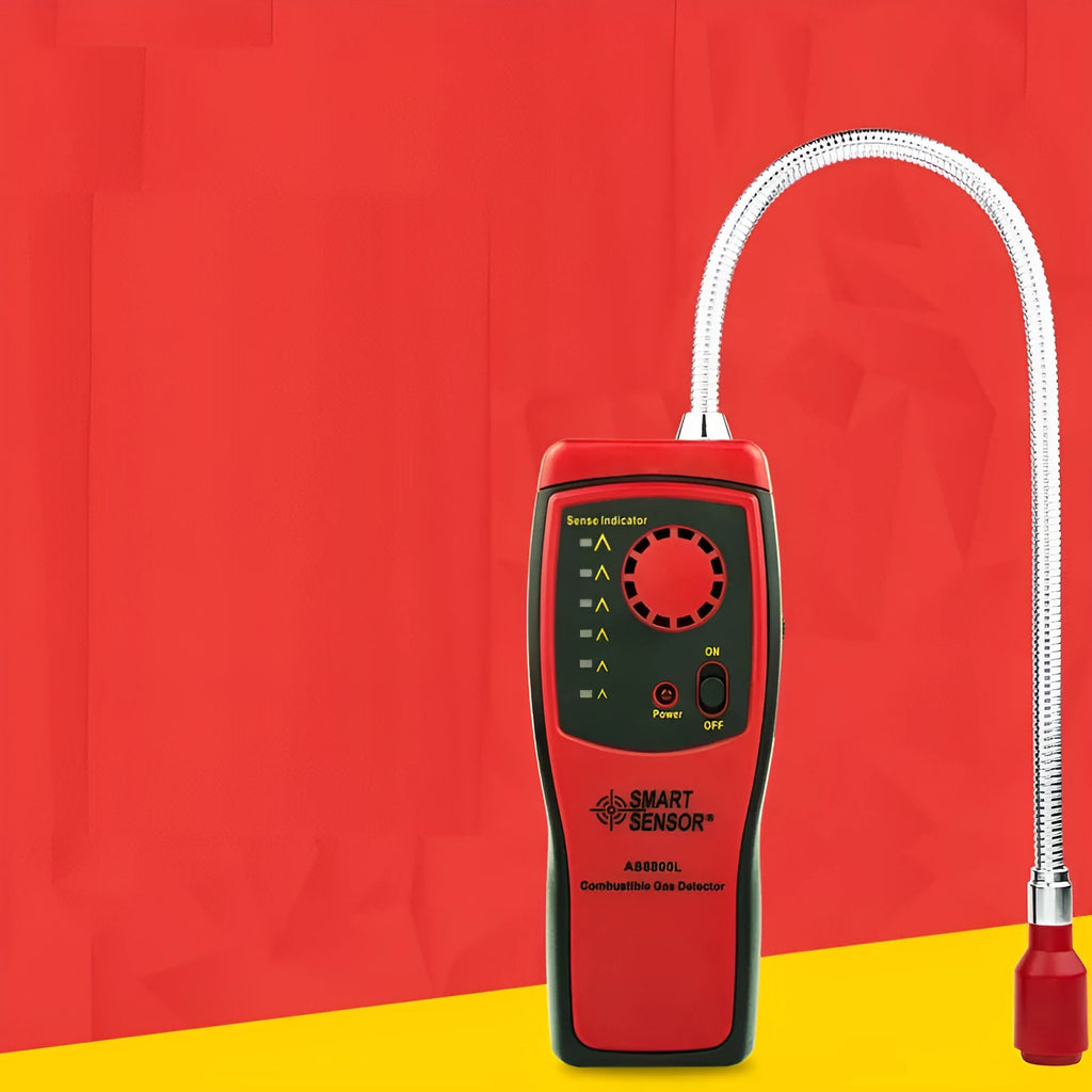 AS8800L portable flammable gas detector with LED alarm lights and semiconductor sensor for methane leak detection