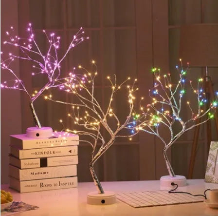 A 50cm tall white LED Christmas tree light with a 12cm base, powered by USB or batteries.
