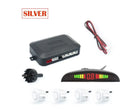 12V reversing radar parking sensor kit with four black ultrasonic probes and digital LED display control box