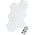 British Creative Helios touch wall lamp with hexagonal modular assembly and plastic shade, 103 by 90 by 30 mm