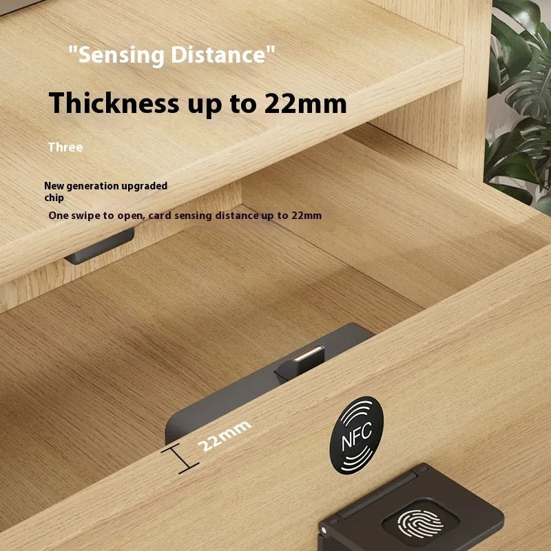 F079 punch free electronic drawer lock with removable card for drawers and wardrobes