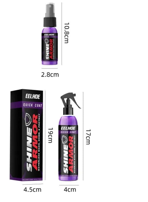 Purple automobile nano coating spray with microplated crystal formula in spray bottle