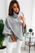 Women's long black batwing sleeve cardigan sweatshirt with button front and stitch detail