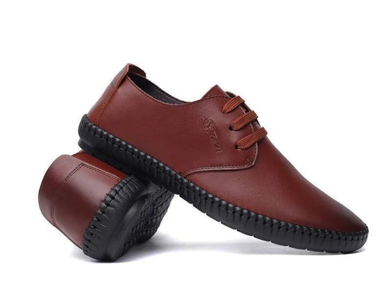 New strap mans casual shoes with solid pattern, PU upper, available in black and brown