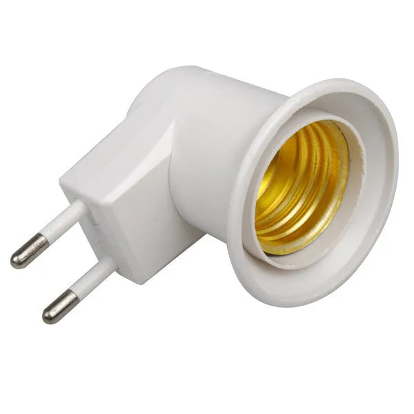 White bakelite E27 wall light socket with a built-in toggle switch on the front.