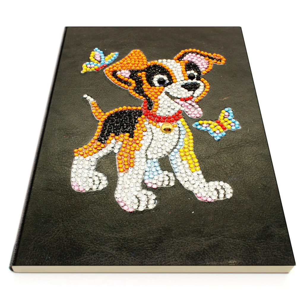 A5 black diamond painting notebook with hardcover, 50 pages, and dimensions 142x207x8mm