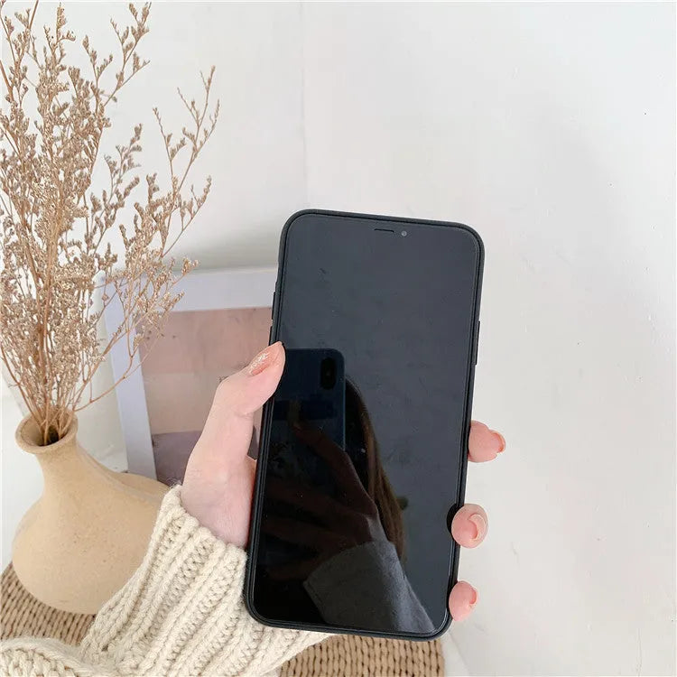 Graffiti mobile phone case in silica gel with Japanese Korean style design and colour matching frame, back cover for iPhone models