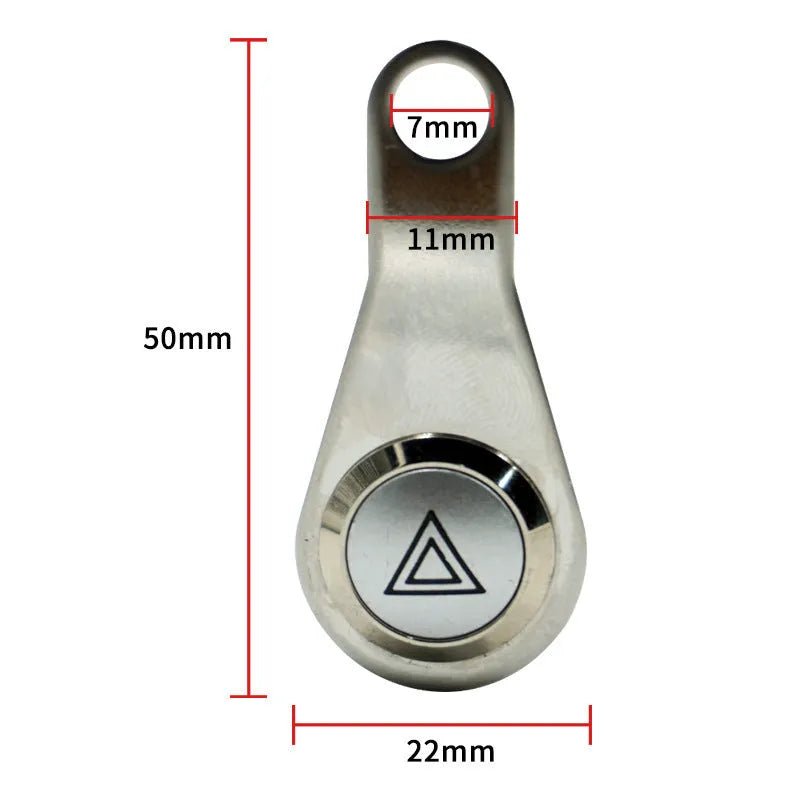 Black stainless steel double flashing motorcycle switch with light ring and 7mm aperture