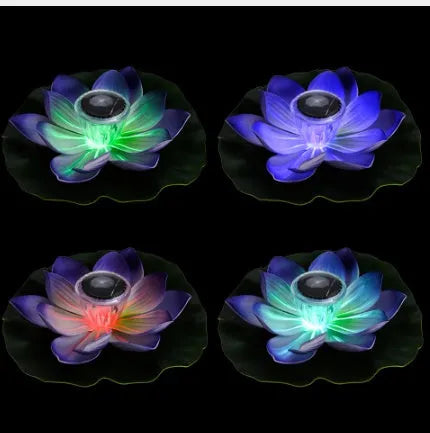 Floating solar LED lotus lantern in 280mm size for colourful pond and pool decoration
