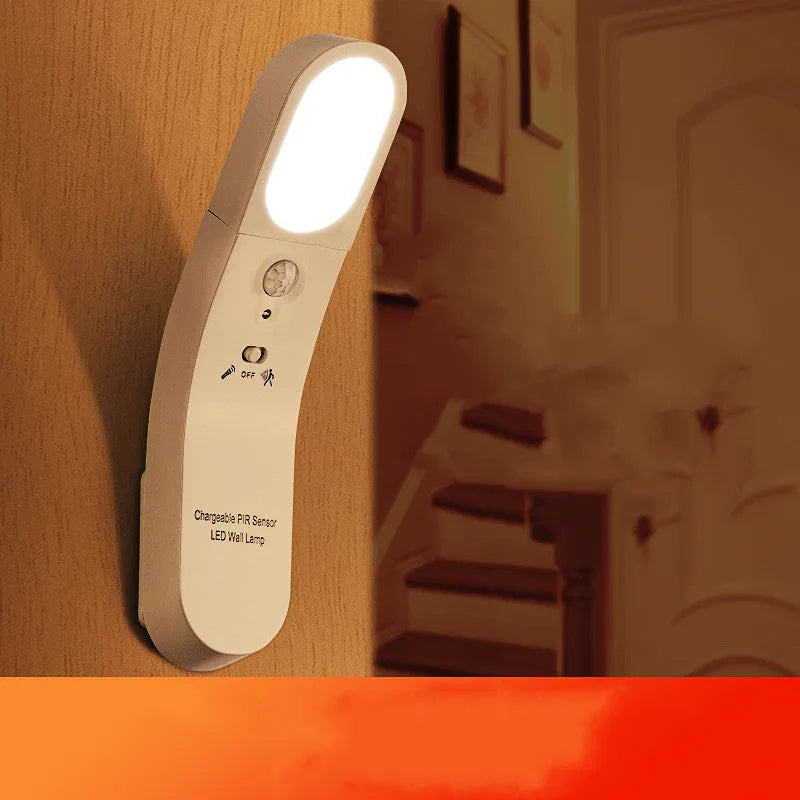 USB human body night light LED inductive switch with PC lampshade black 195x44x60mm for corridor or bedroom