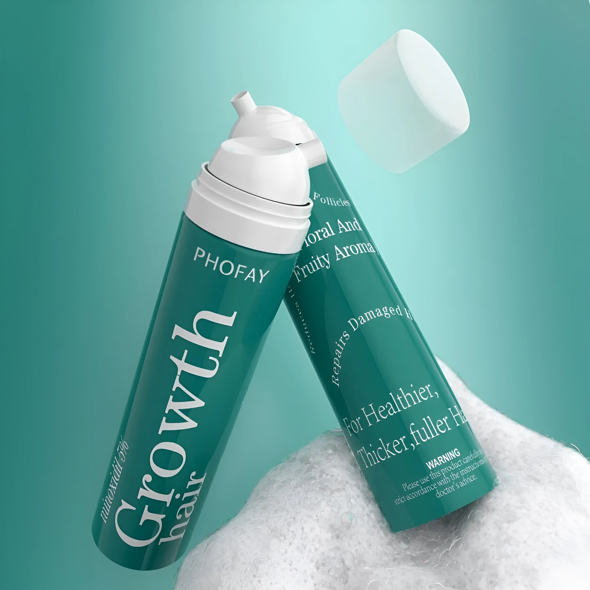 CH004 Minoxidil Anti-Hair Loss Mousse set box with three foam pieces for topical scalp treatment