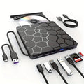 Black external USB CD drive writer with compact rectangular design