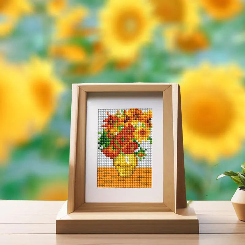 Diamond painting kit set with 12 non-repeating frameless acrylic cartoon designs on white background