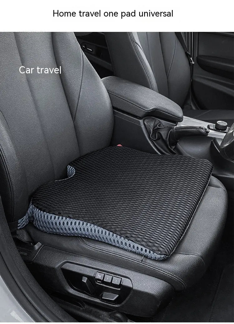 Memory foam car office cushion with adjustable strap in black, grey and creamy white colours