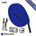 Press lock elastic no-tie shoelaces with 8mm widened flat design in various colours