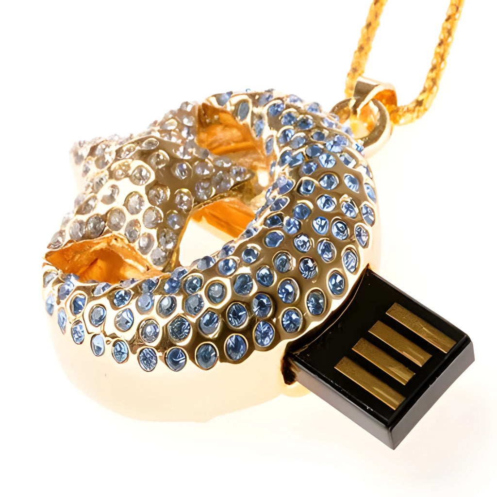 Silver metal Jewellery Xingyue creative design USB flash drive.