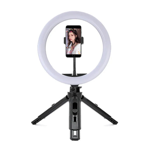 10-inch ring selfie beautifying light with 19cm metal bracket stand for smartphone photography