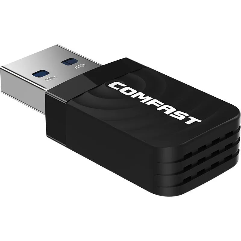 Portable WiFi USB 3.0 transmitter receiver adapter dual band 1300Mbps black compact size