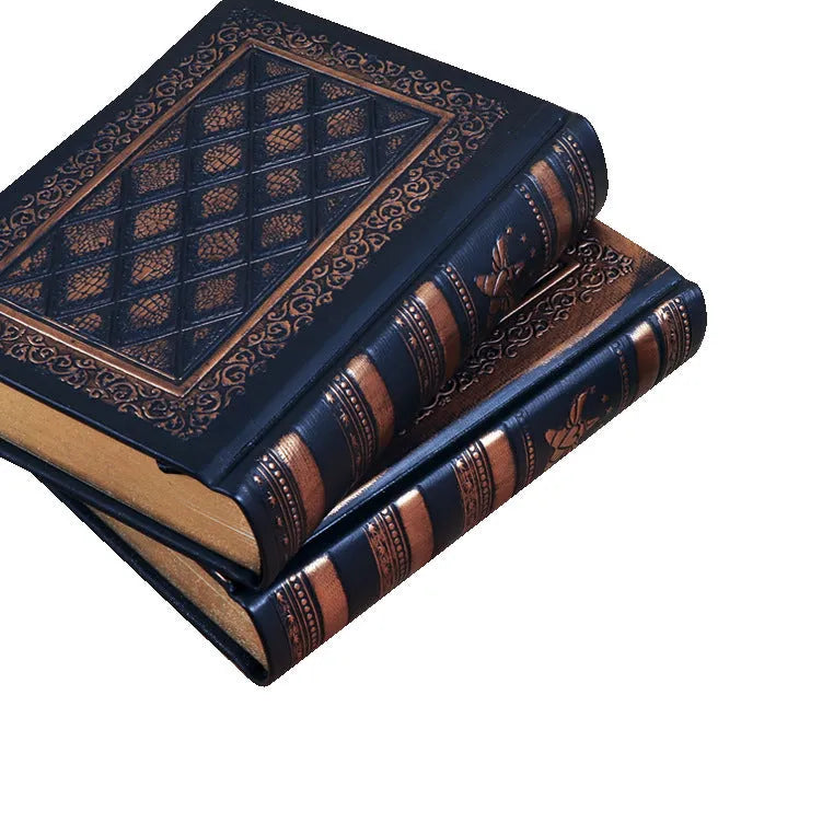 Embossed faux leather notepad with three-dimensional textured cover in bronze and black gold colour options