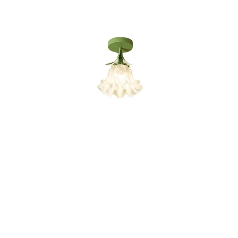 Cream Linglan flower design modern corridor aisle LED light with remote control for dimming.