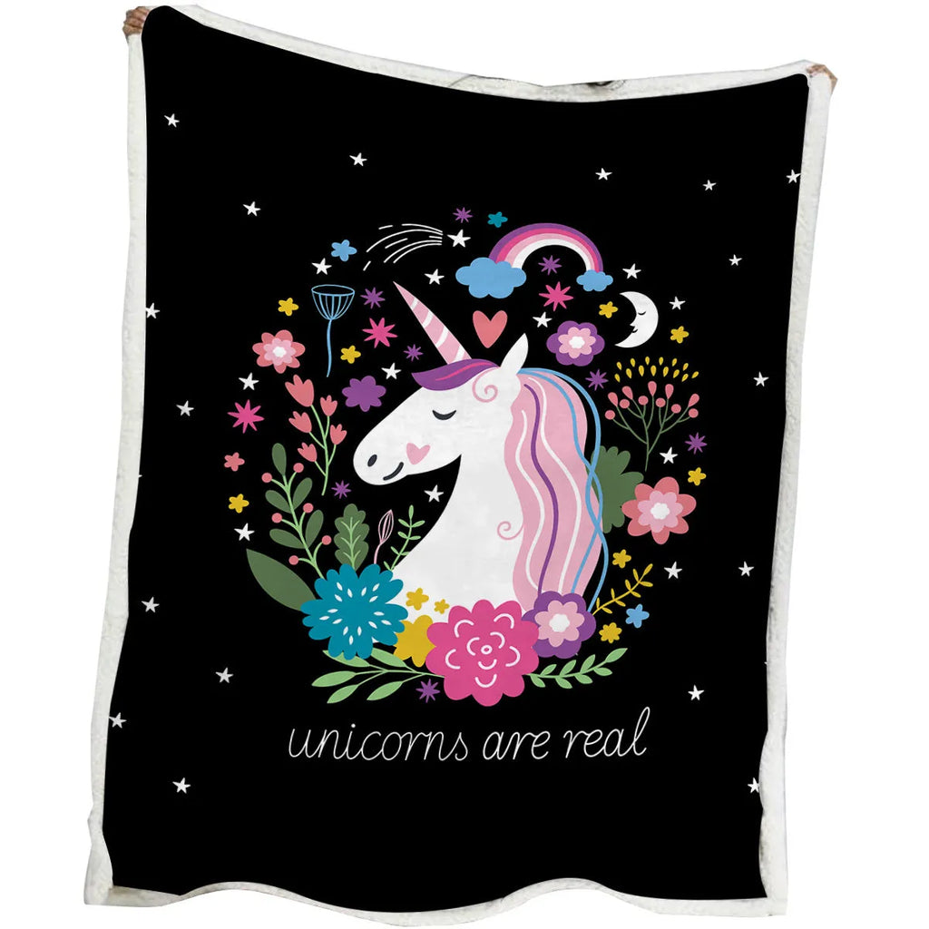 Black Sherpa fleece blanket with lamb wool pattern