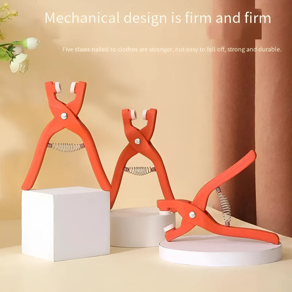 Stainless steel five claw no-sew buttons and pliers tool for clothing repair