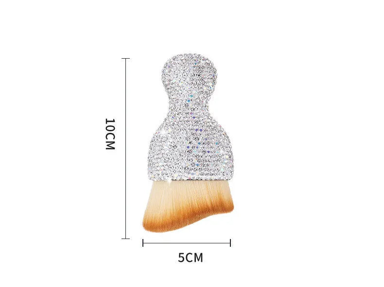 Compact white PVC car interior cleaning brush for dusting dashboard and vents.