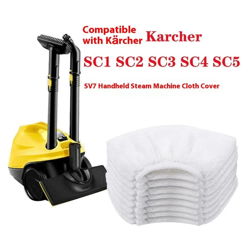 Microfiber mop cloth cover for handheld steam mop 19x8cm white hemming style