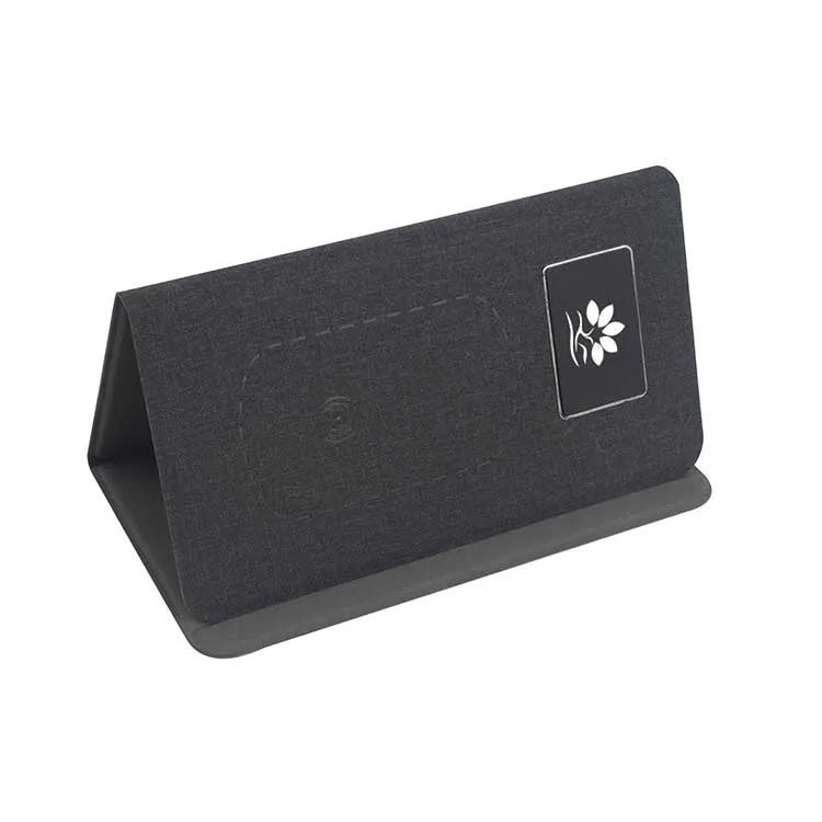 Folding wireless charging mouse pad set with Bluetooth mouse showing folded and open configurations