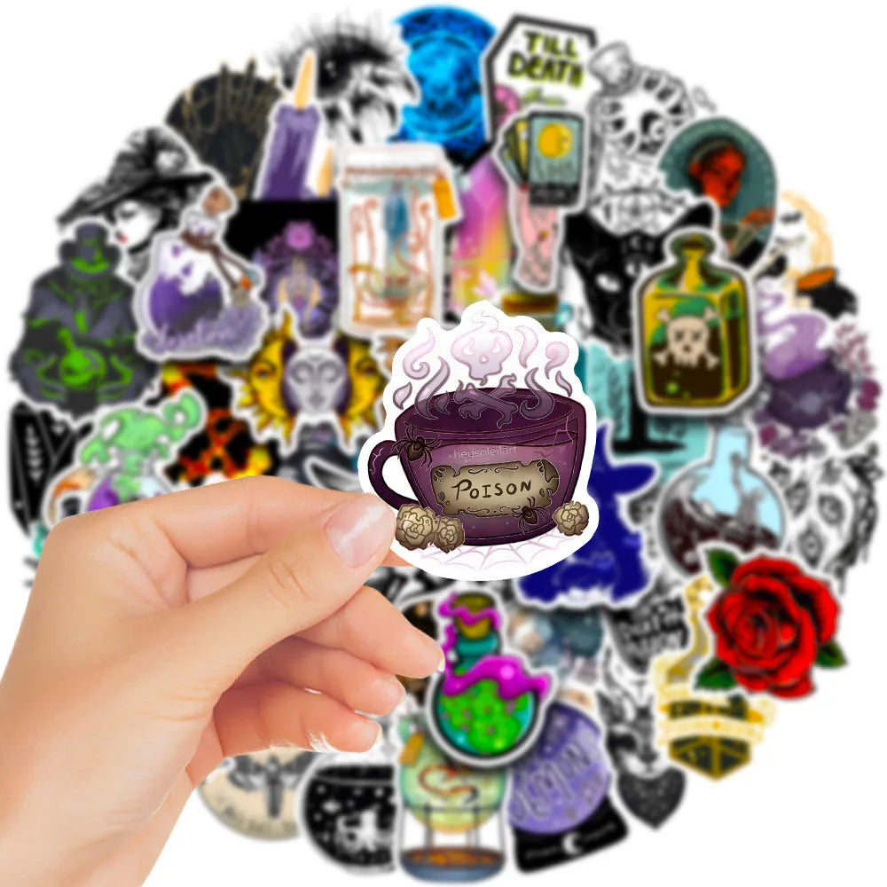 50 waterproof laptop stickers with glossy finish for MAC computers and smooth surfaces