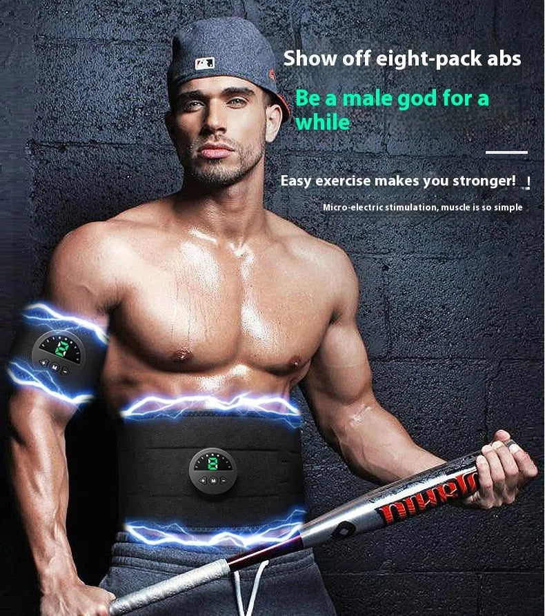 Digital display sweat fitness belt for abdominal workouts measuring 120cm x 17.7cm