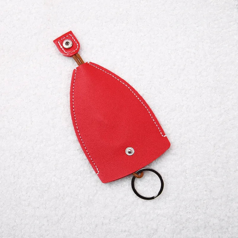 Cartoon pull-out car key case in PU leather with various design options including cactus, rabbit, and fruit themes