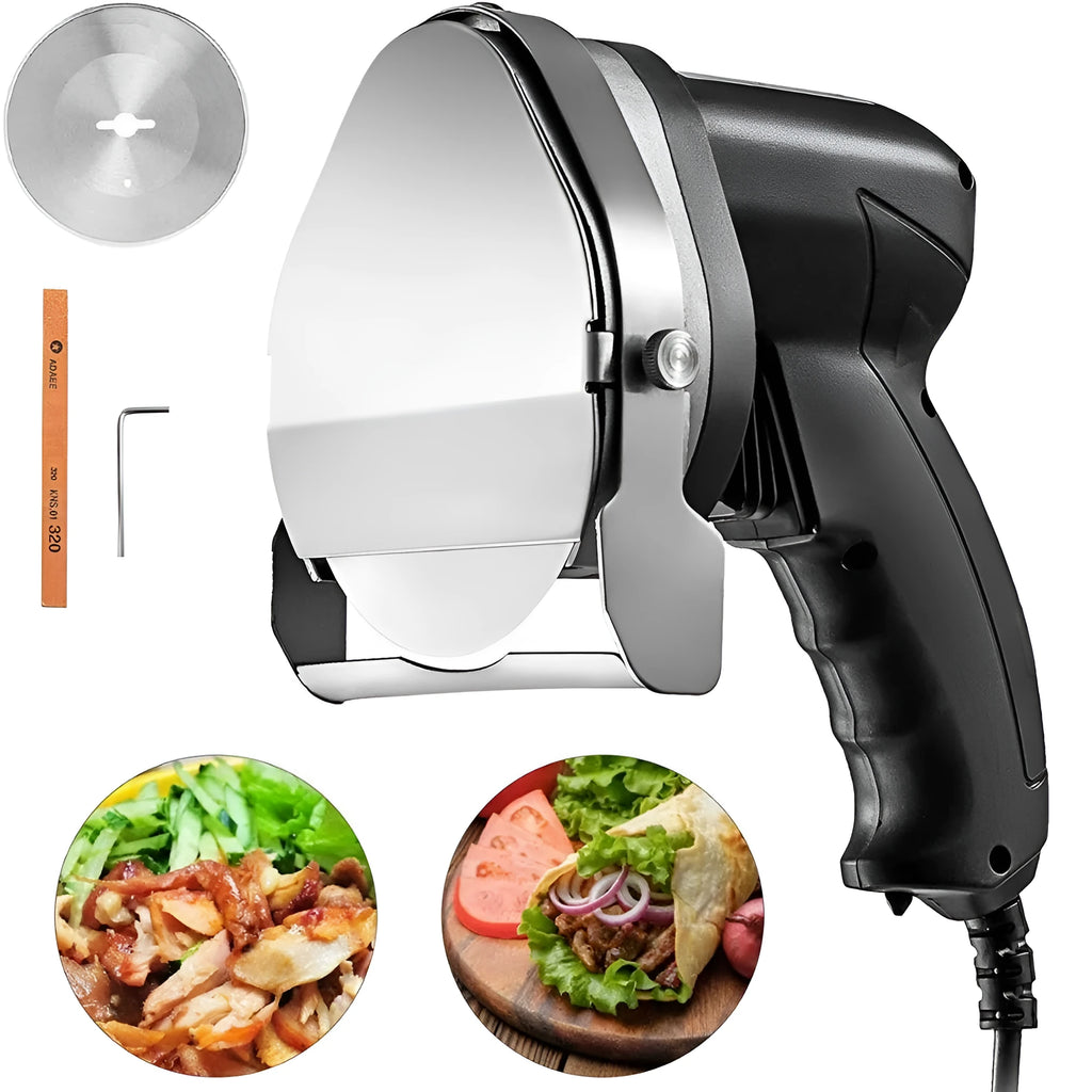 Black electric meat cleaver with EU plug for turkey barbecue machine