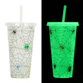 720ml Halloween plastic sippy cup with luminous straw in assorted colours