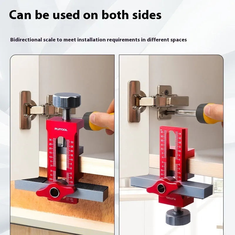 Aluminium alloy cabinet door installation aid tool for woodworking projects