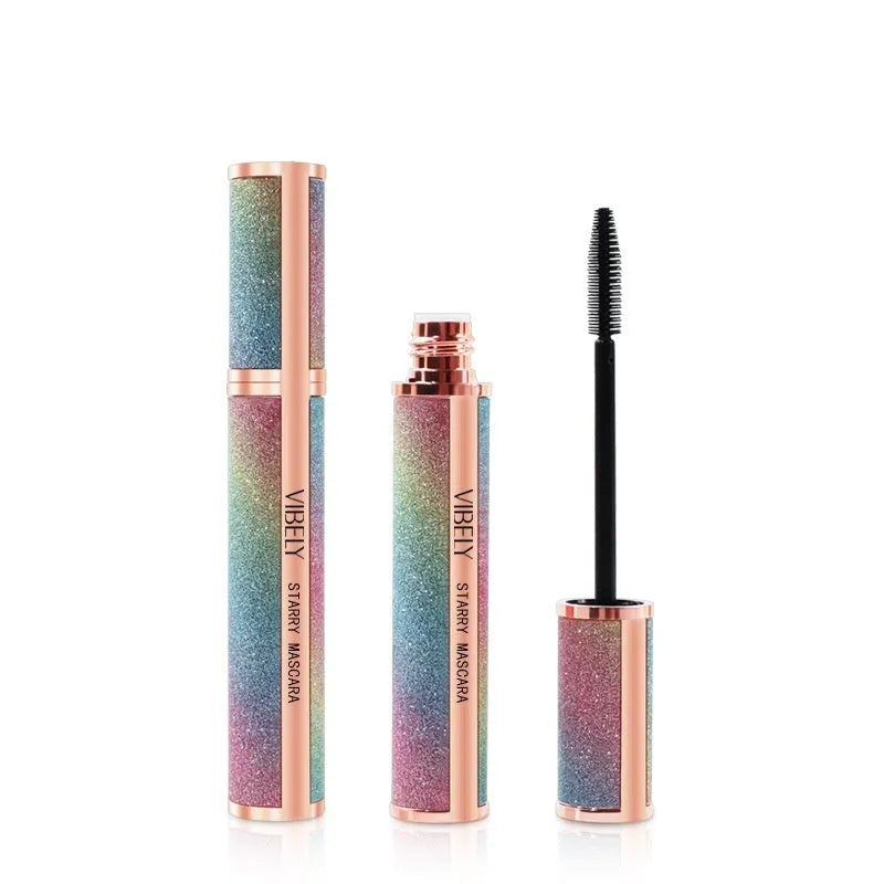 4D waterproof black mascara tube showing English packaging for export sales