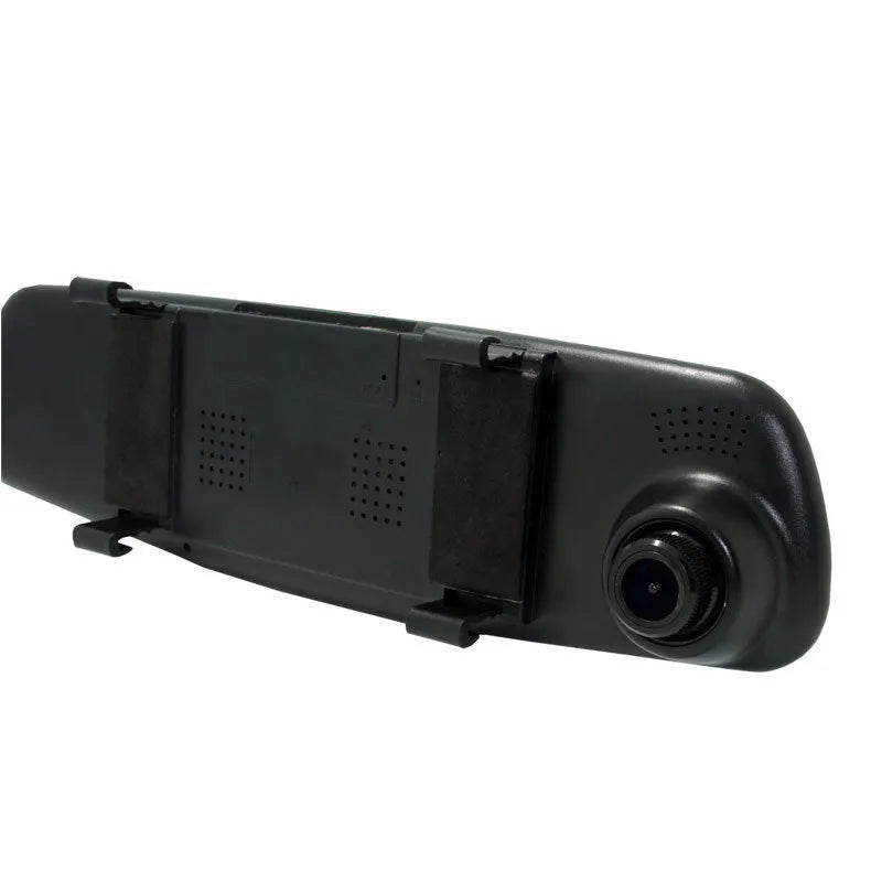 Black car driving recorder with 4.3-inch rearview mirror display, dual lens, 170° angle and 8MP night vision