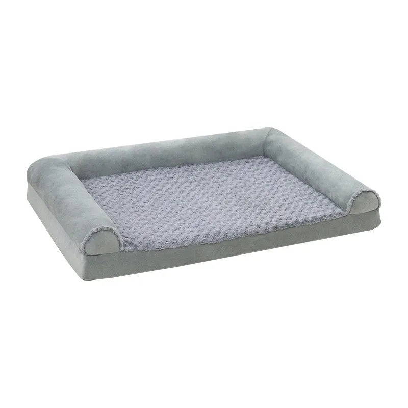 Light grey cloth dog kennel for large dogs, showing enclosed design with three size options.