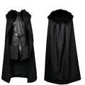Men's black cotton and leather magic cosplay suit, Asian sizes S to 3XL, glovesless style