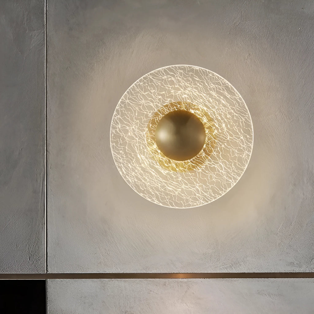 Nordic wall lamp in wrought iron, aluminium, and acrylic for bedroom or living room, 220V, 3-5m2